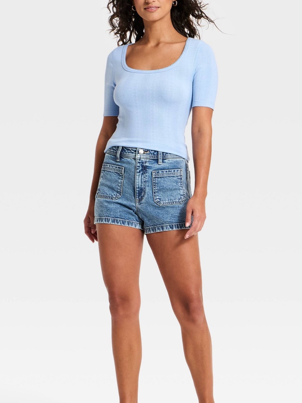 Universal Thread Light Blue Denim Sailor Shorts